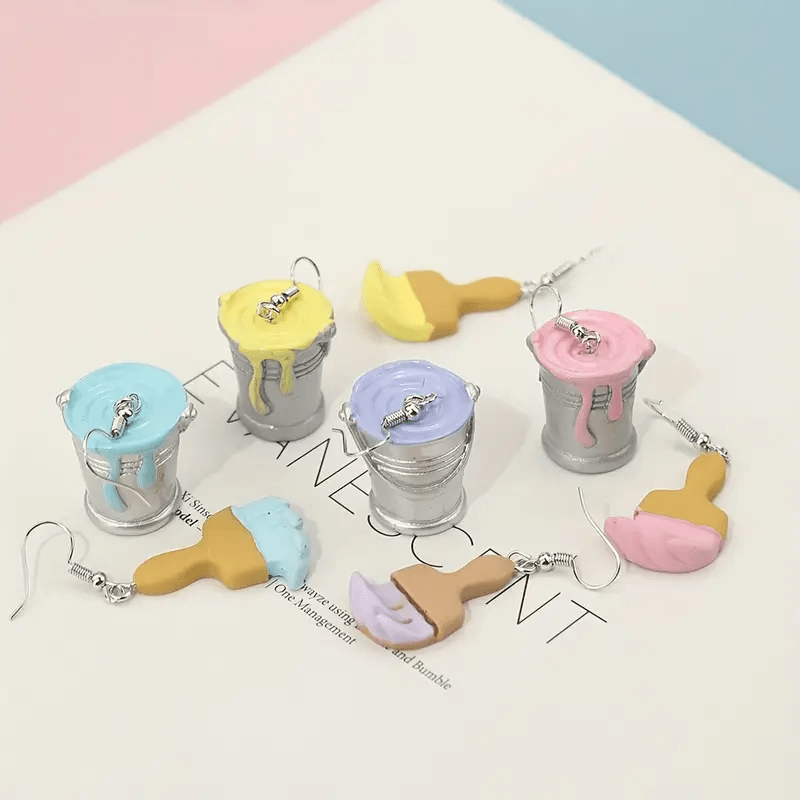 Creative Asymmetric Artistic Earrings, Quirky Design